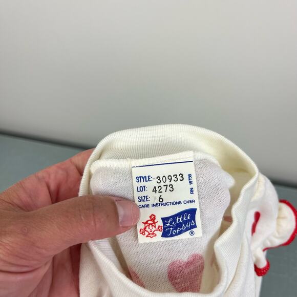 Vintage Little Topsys Ruffle Heart Sweatshirt 6 - Picture 4 of 7